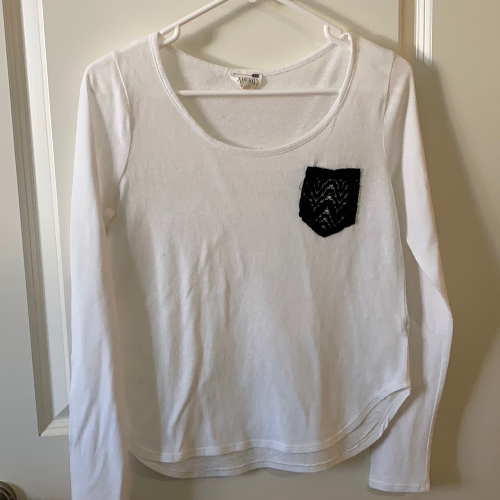 L.A. Hearts Long Sleeve White and Black Shirt